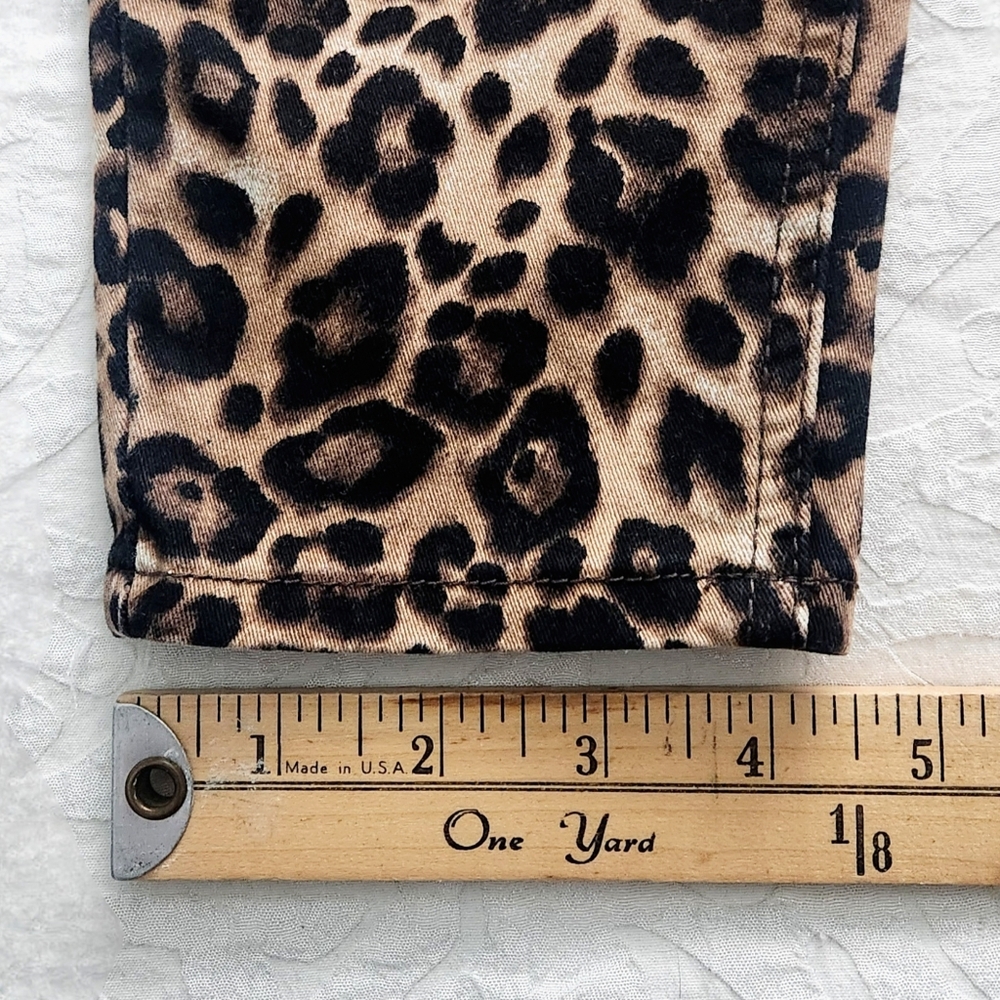 WHBM Sculpting High Waist Ankle Pants With Stretch, Brown & Black Leopard Size 0 - Picture 11 of 15